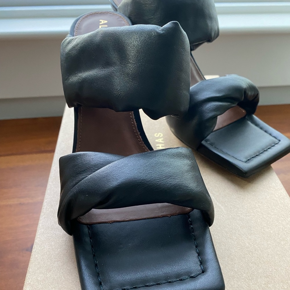 Alohas black twist strap heels | Size 38